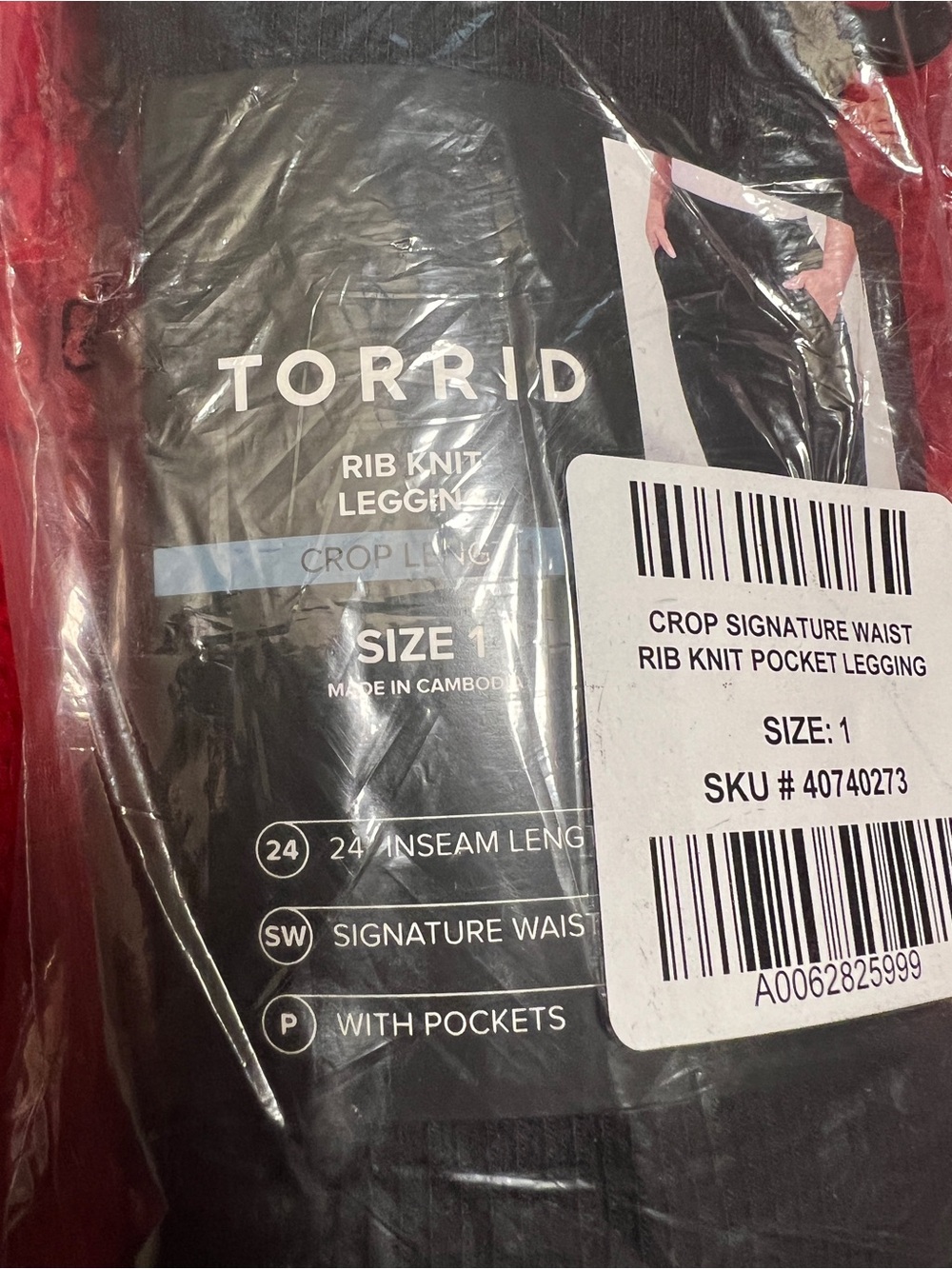 Torrid Women's Black rib knit Crop Leggings